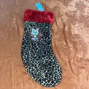 Tilt Leopard Cat  Christmas Stocking